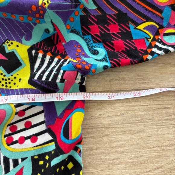 Vintage Next Exit Button Up Shirt Men's Small Multicolor Retro Geometric Trippy - Picture 6 of 6